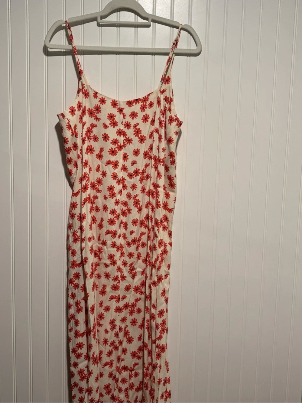 Reformation Alexandra Midi Dress Red Daisy Slip Dress Size 10 - Picture 6 of 6